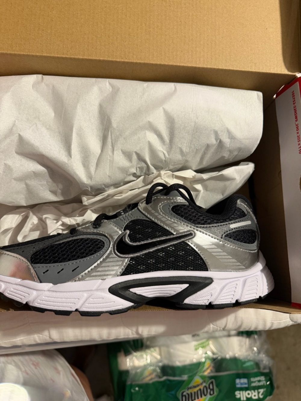 Nike Black and Silver Kids' Athletic Sneakers